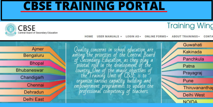 CBSE Training Portal For Teachers Free Online Login Registration ...